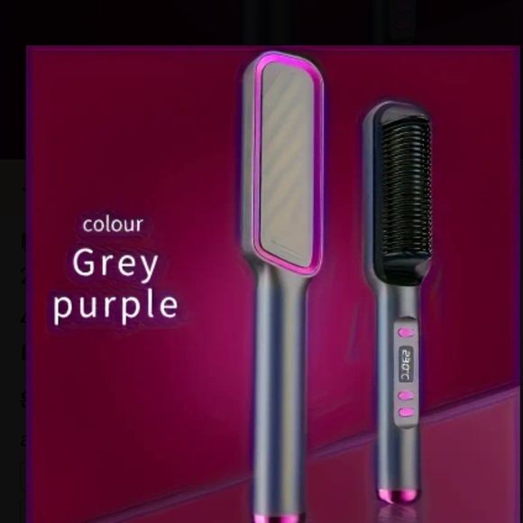Sleek Gray and Pink Hair Straightener - Picture 2 of 2